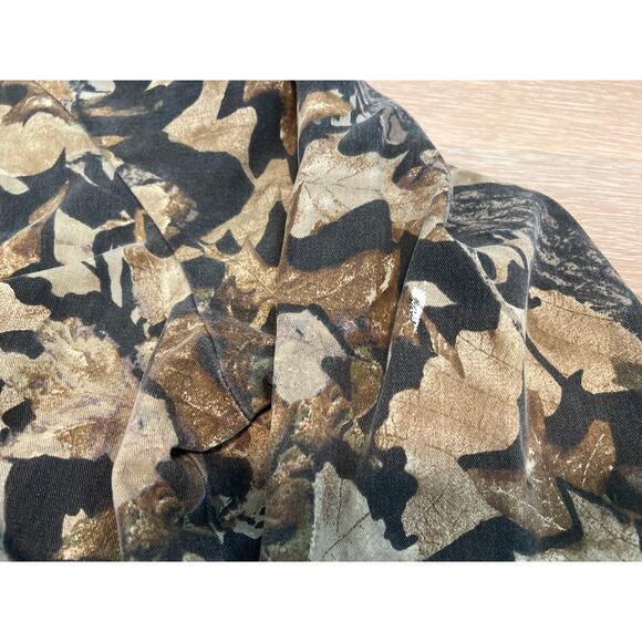 VTG 90s Jerzees Outdoors Mossy Oak Jacket Mens Large Break Up Camouflage Bomber - Picture 3 of 9